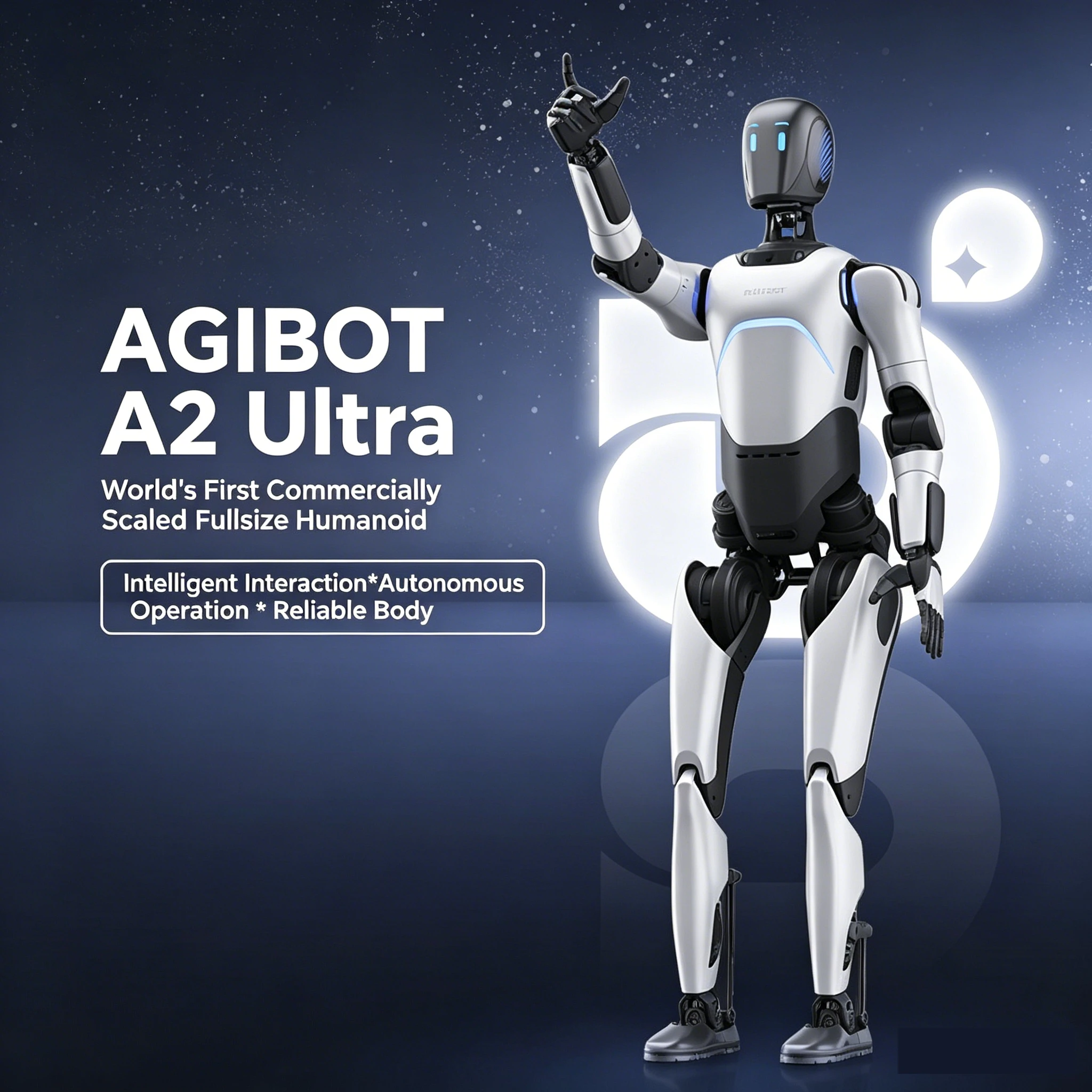 Humanoid Robot AGIBOT A2 Ultra 40 DOF Walking Robot Gesture Interaction for Exhibition Hall Museum Reception Guide Robot